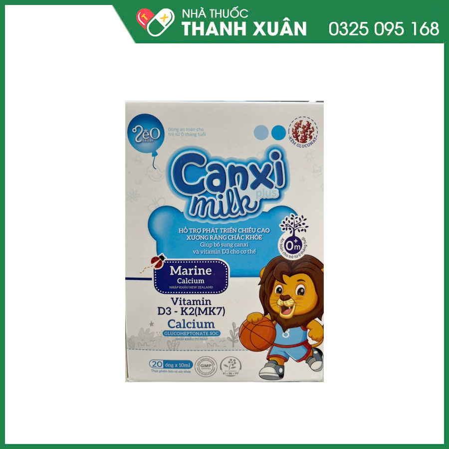 Canxi Milk Plus bổ sung Canxi và vitamin D3 cho cơ thể giúp phát triển xương và răng